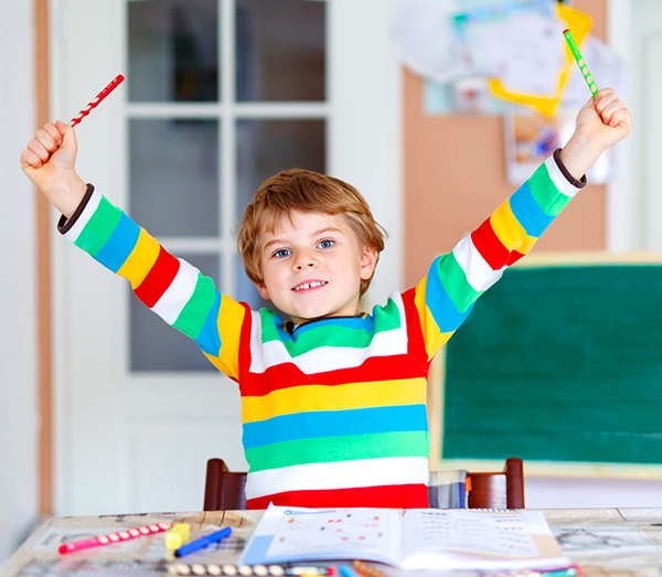 Boy doing homework